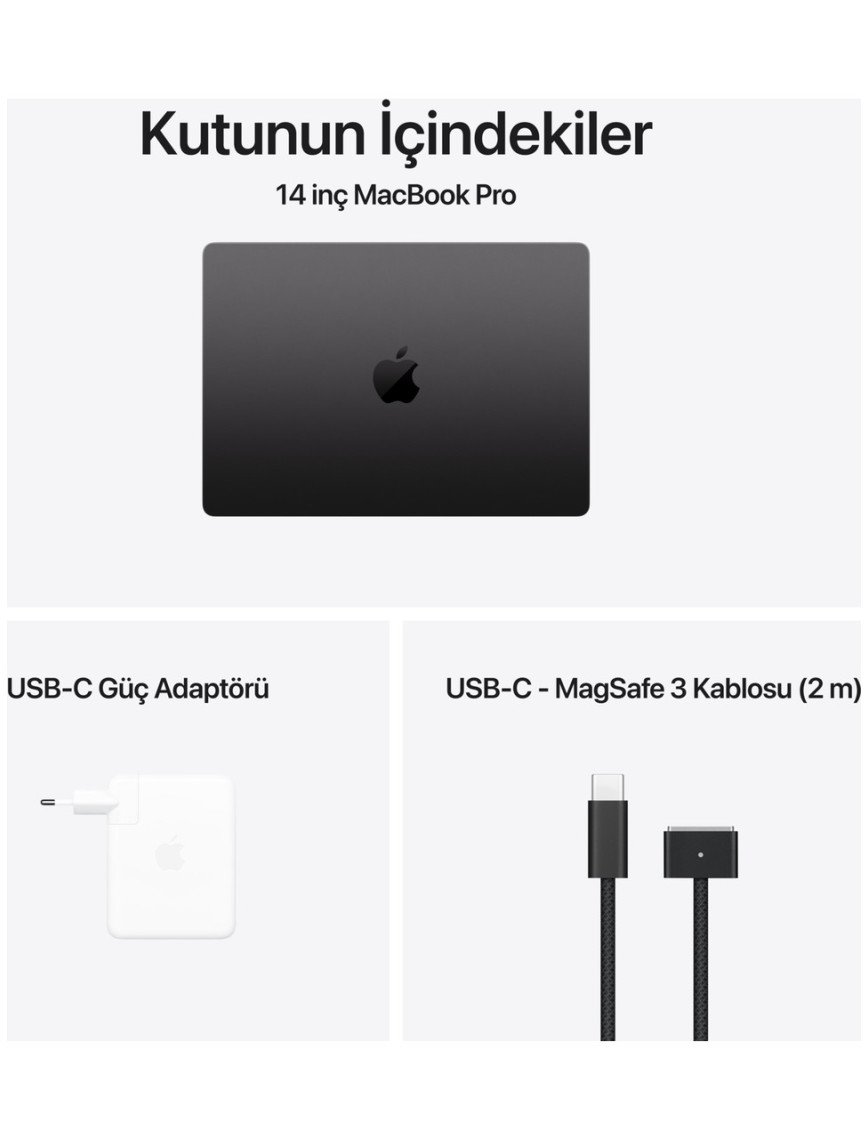 Apple MacBook Pro M4 Pro 24GB 512GB SSD macOS 14" Taşınabilir Bilgisayar Uzay Siyahı MX2H3TU/A