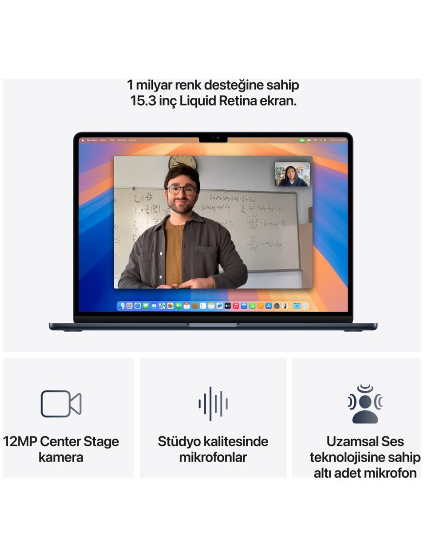 Apple MacBook Air M4 24GB 512GB SSD macOS 15" Taşınabilir Bilgisayar Gece Yarısı MC6L4TU/A